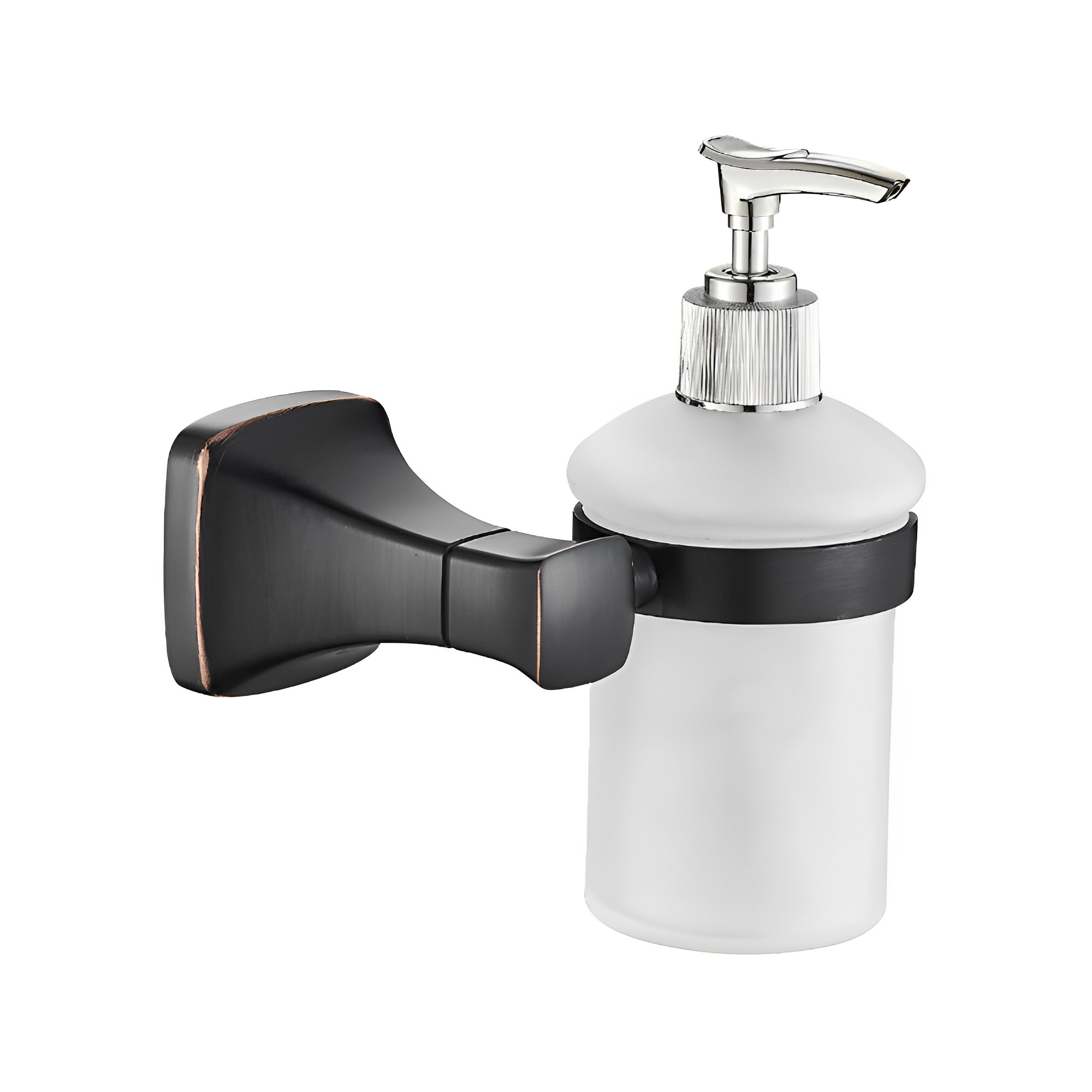 OJ-L35512J Supporto a parete per pompa per dispenser di sapone in vetro con supporto Accessori da bagno in lega di zinco