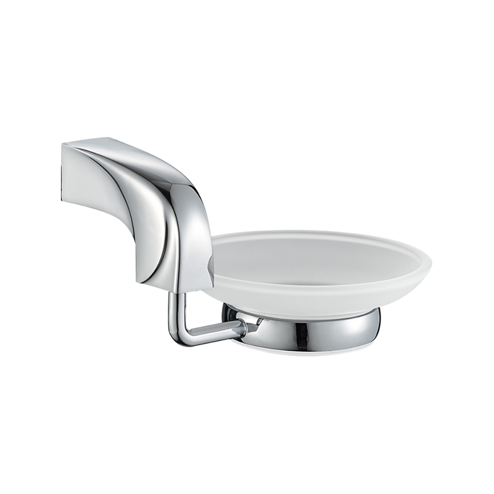 OJ-L20508J Portasapone in vetro con supporto per bagno e cucina Accessori da bagno in lega di zinco