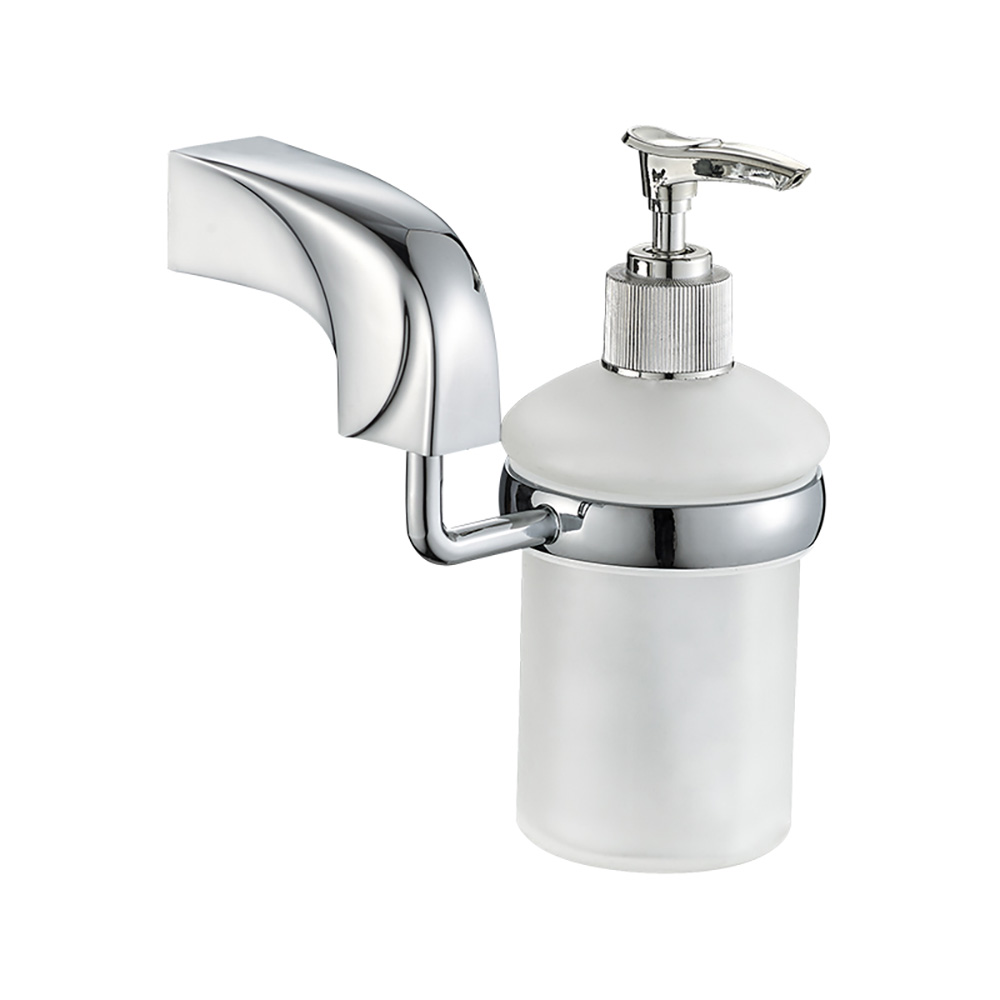 OJ-L20512J Supporto a parete per pompa per dispenser di sapone in vetro con supporto Accessori da bagno in lega di zinco