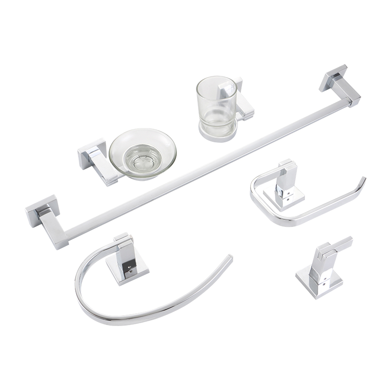 OJ-B2500LJ Set di accessori per il bagno Set di accessori per il bagno da 6 pezzi Set di portasciugamani quadrati Set di ganci porta asciugamani Set di accessori per il bagno